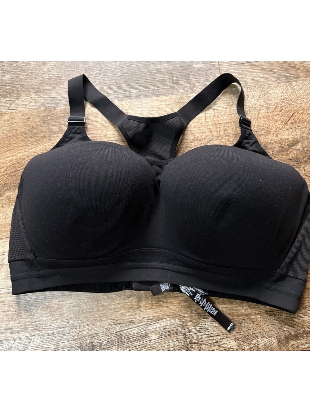 Victoria's Secret Incredible Sports Bra 38DD Black Racerback High Support